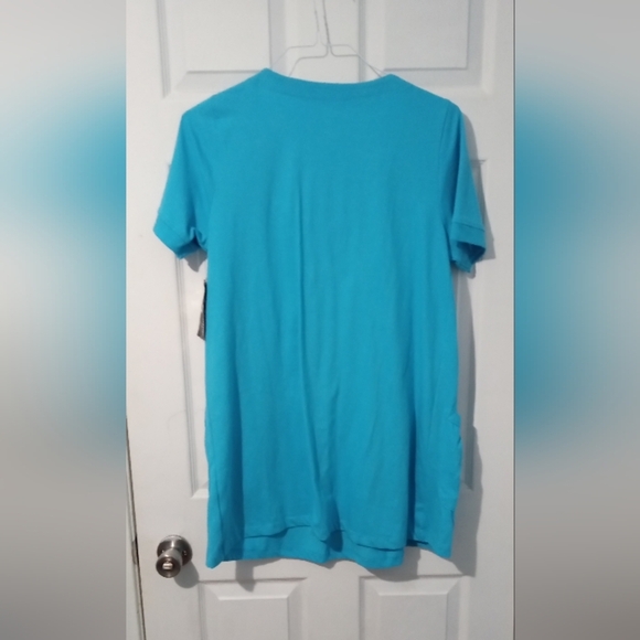 Roaman's Vibrant Blue Pleated Tunic - Picture 4 of 4